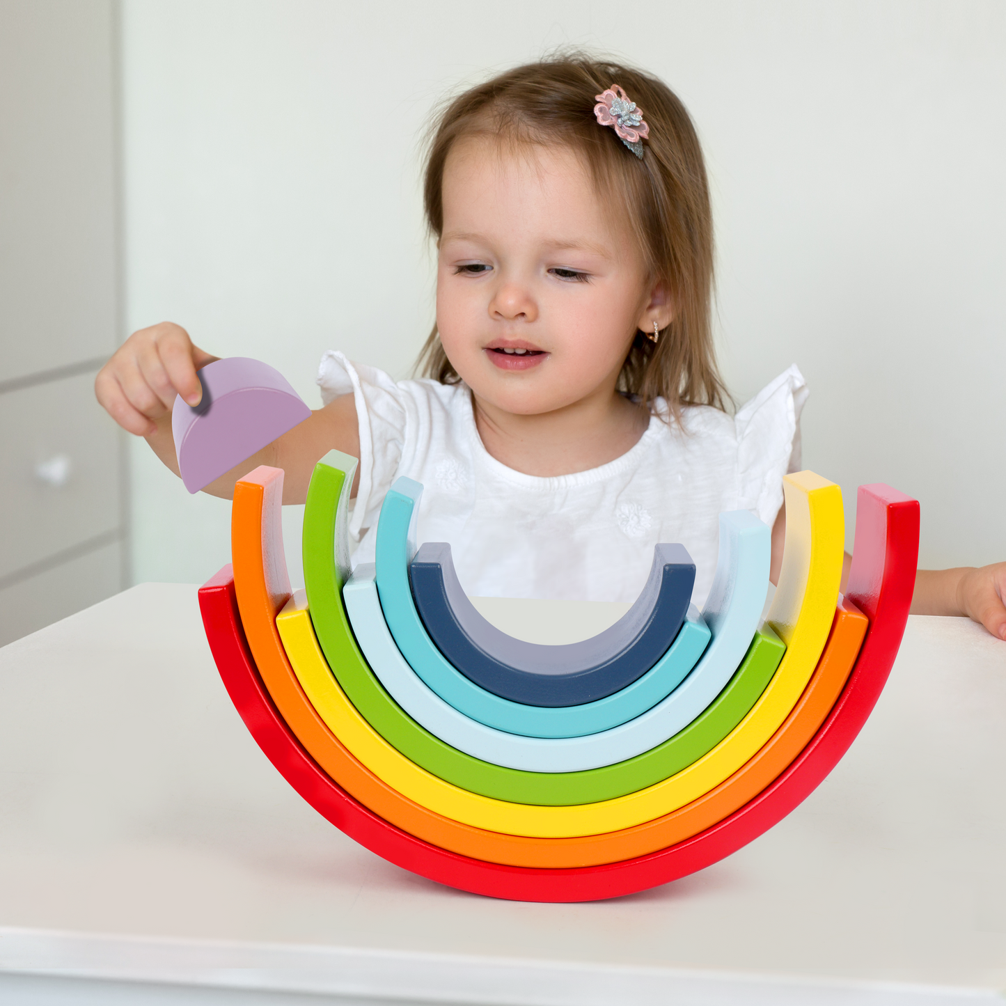 Wooden Rainbow Stacking Blocks