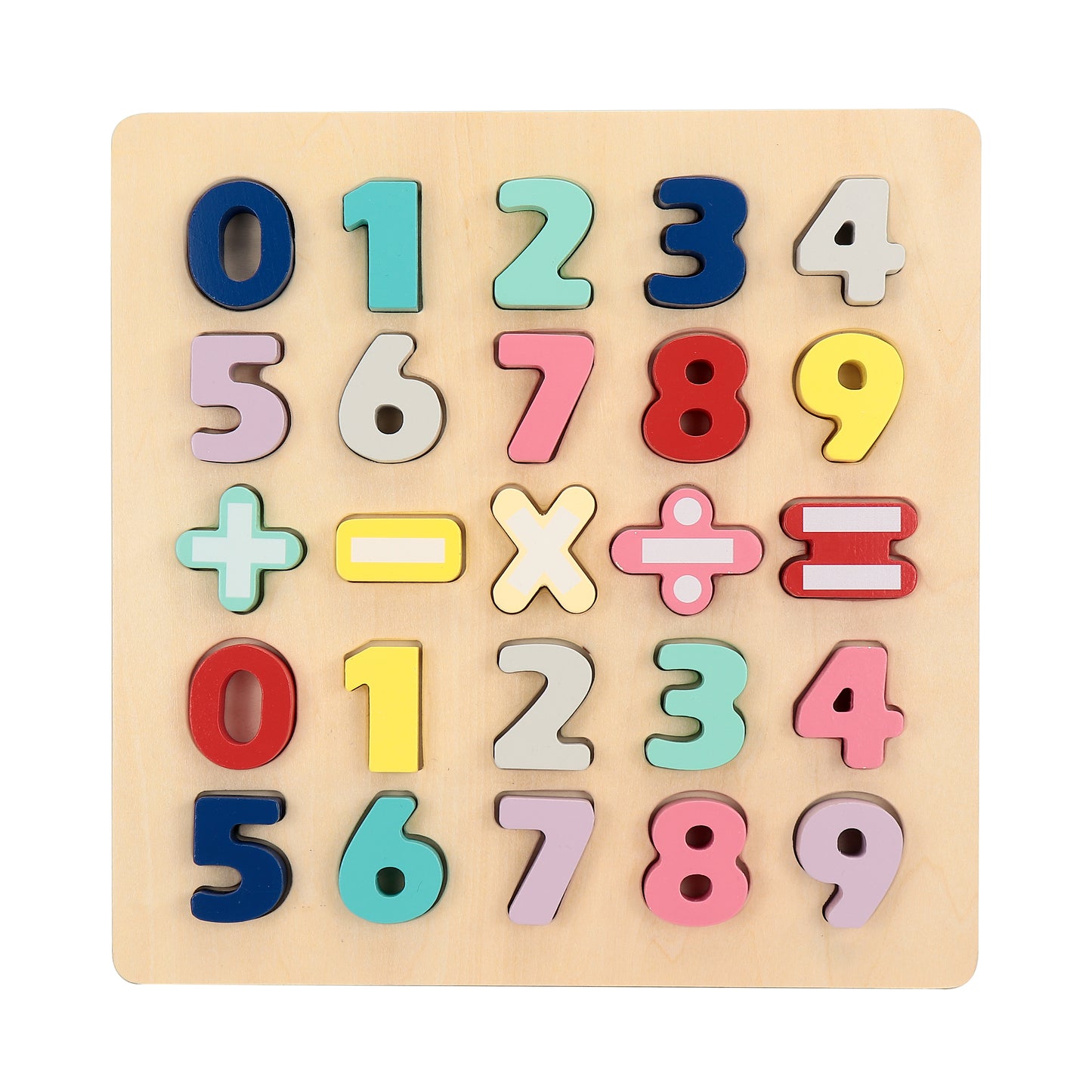 Wooden Chunky Number Math Puzzle