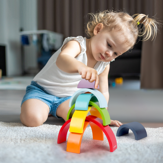 Wooden Rainbow Stacking Blocks