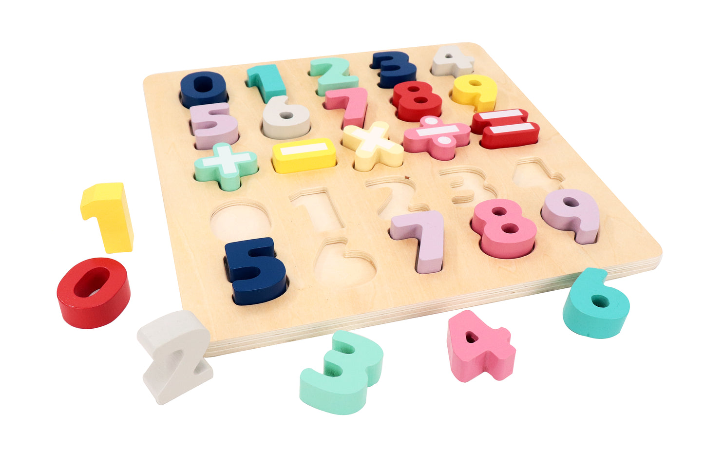 Wooden Chunky Number Math Puzzle
