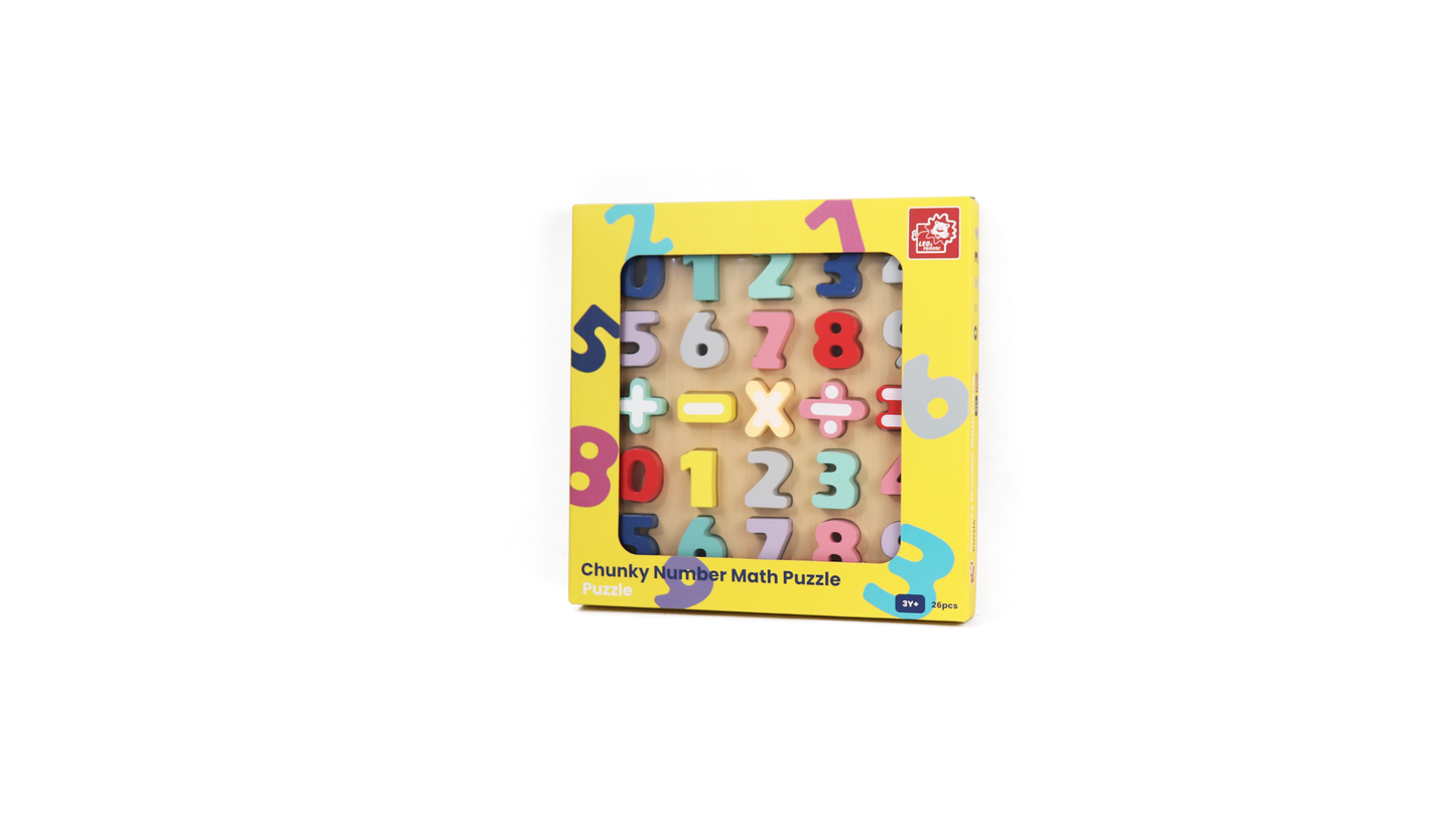 Wooden Chunky Number Math Puzzle