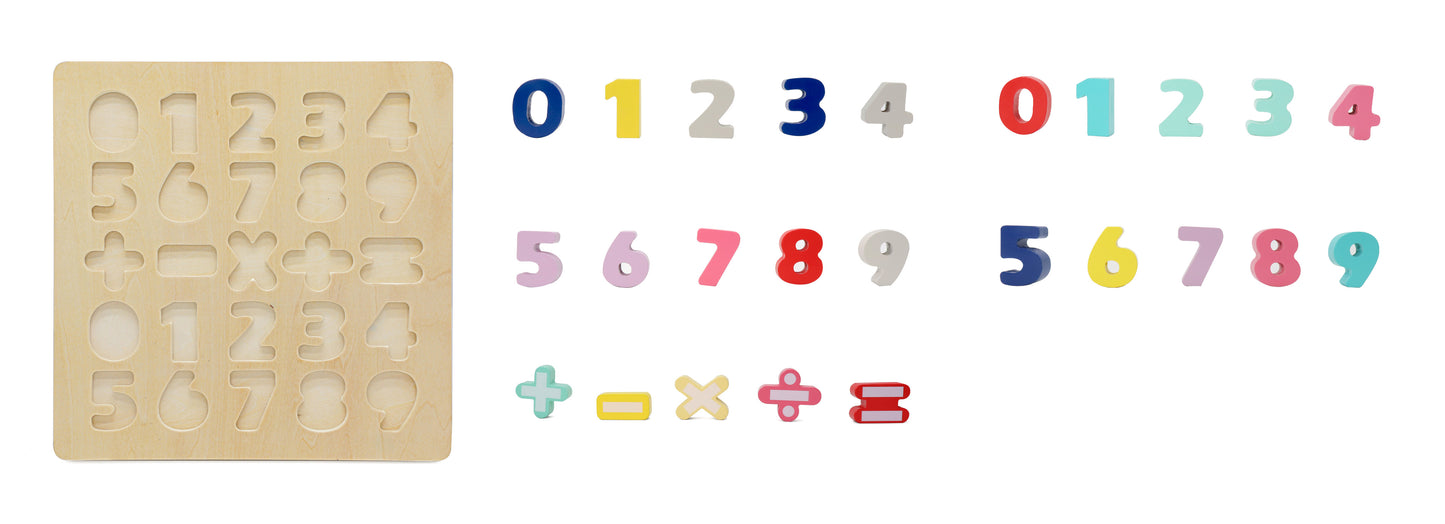 Wooden Chunky Number Math Puzzle
