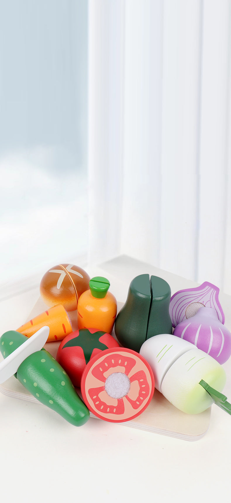 Wooden Cutting Vegetable Set