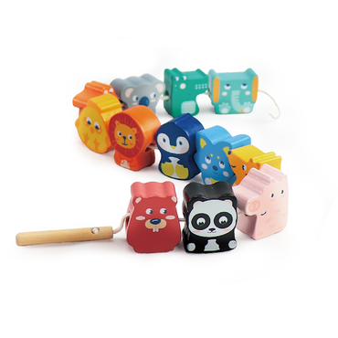 Wooden Animal Lacing Beads