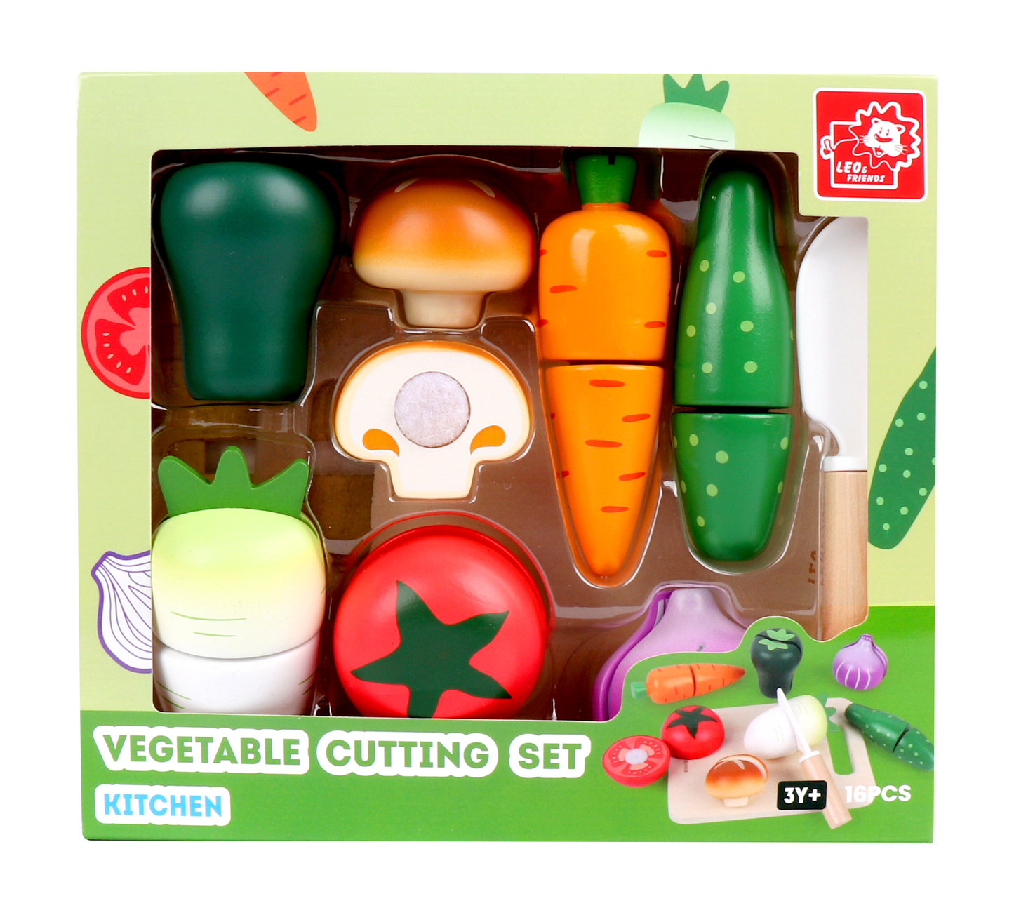 Wooden Cutting Vegetable Set