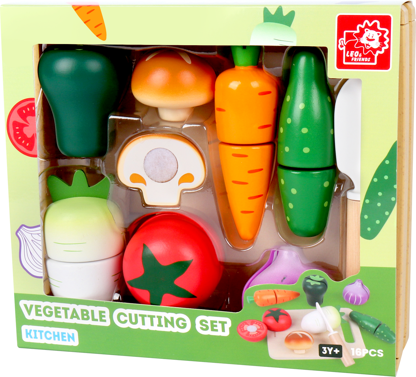 Wooden Cutting Vegetable Set